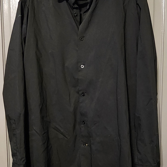 Stacy Adams Classic Black Button Up Dress Shirt, EUC, Size 18 36/37 - Picture 3 of 6
